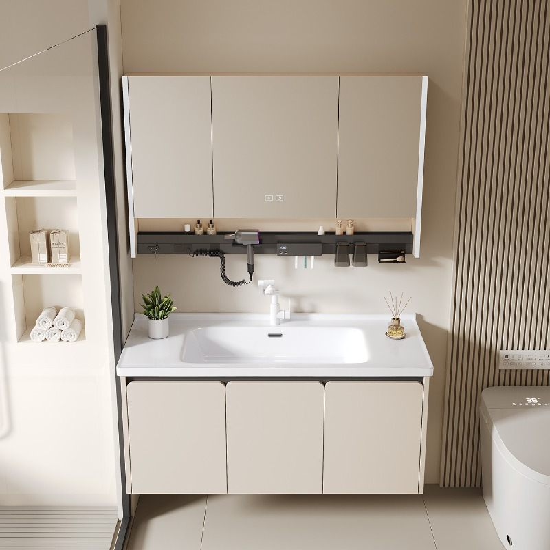 Home Bathroom Partition Wall - Storage Toilet Bathroom Cabinet Organizer Mirror