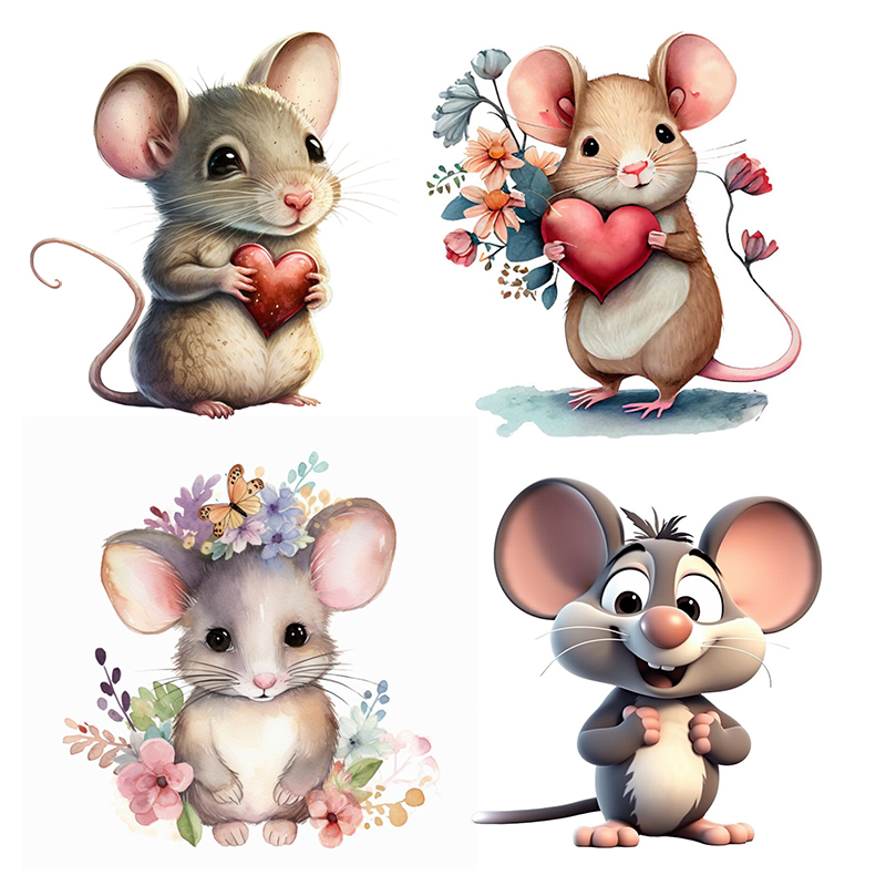 Home Bathroom Wall Tiles - C228# Cute Mouse Wall Sticker Animal
