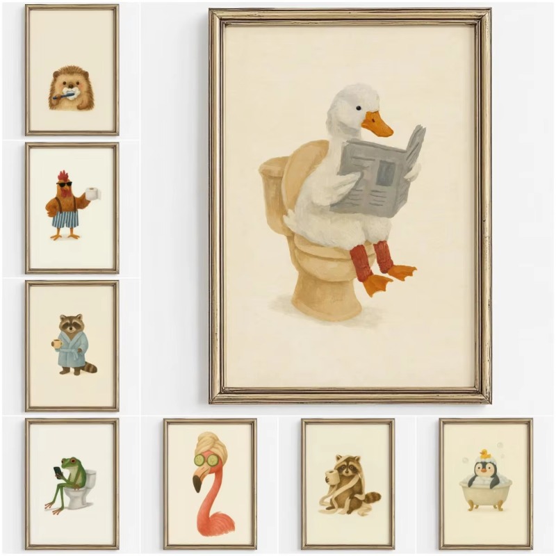 Home Bathroom Pictures - 1PC Frameless Cute Animal Bubble Bath