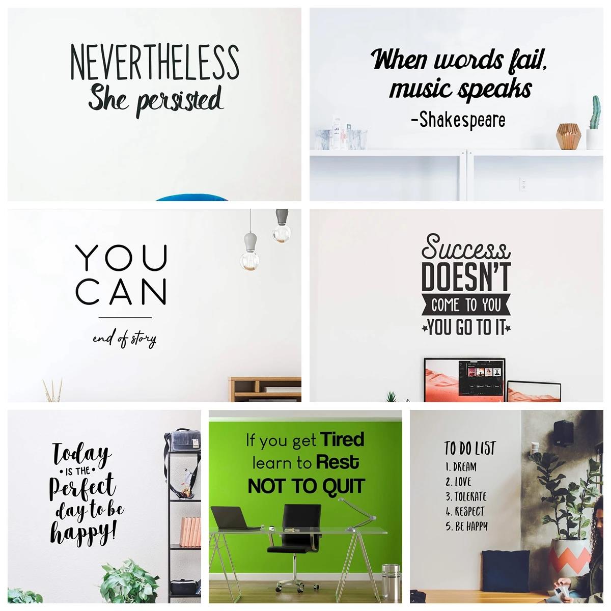 Home Bathroom Wall Tiles - 1pc Quotes Wall Sticker Self-adhesive Vinyl