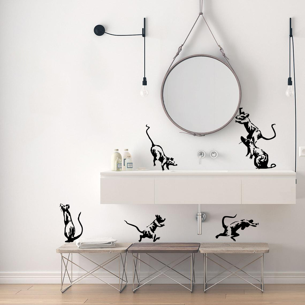 Home Bathroom Wall Tiles - 5 Chiếc Banksy Vệ Sinh Chuột