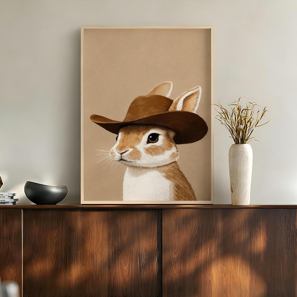 Home Bathroom Scene - Western Cowboy Rabbit Desert Sepia Vintage