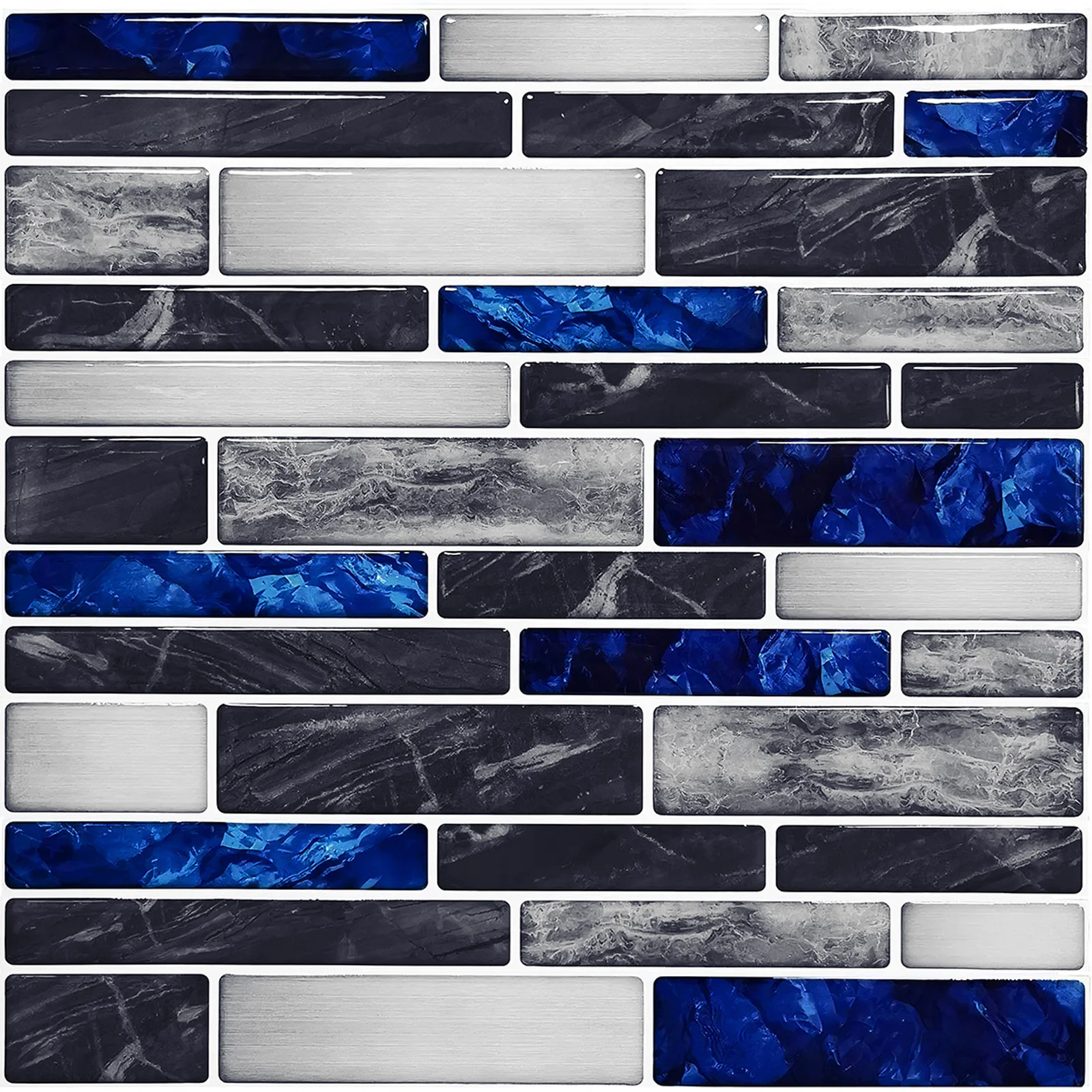 Home Bathroom Wall Tiles - 10x Self-Adhesive 3D-Mosaic Tile Sticker Kitchen