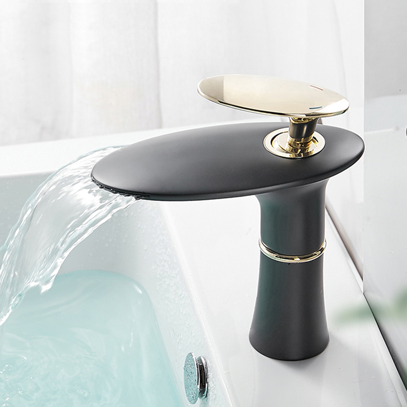 Home Hardware Bathroom Faucets - Waterfall Basin Faucet White Gold Hot