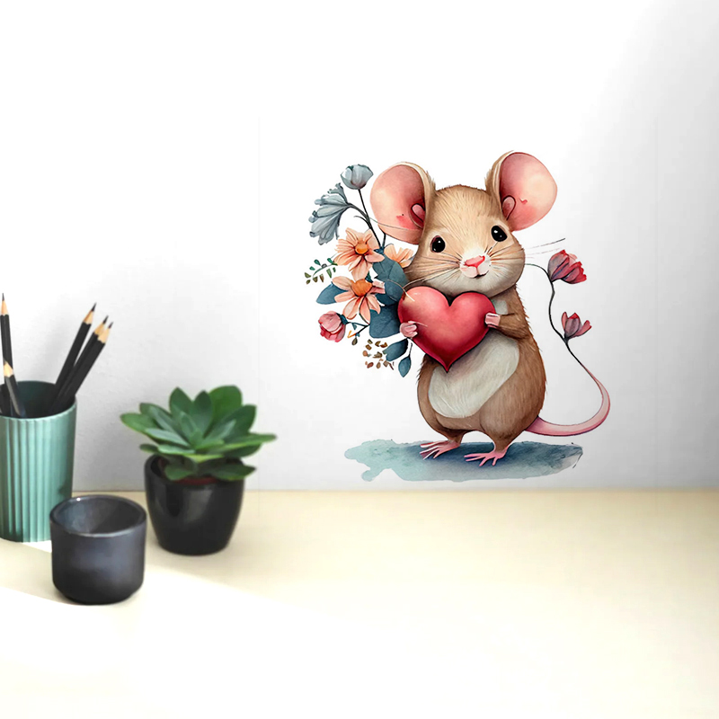 C228# Cute Mouse Wall Sticker  - đánh giá và giá Home Bathroom Wall Tiles