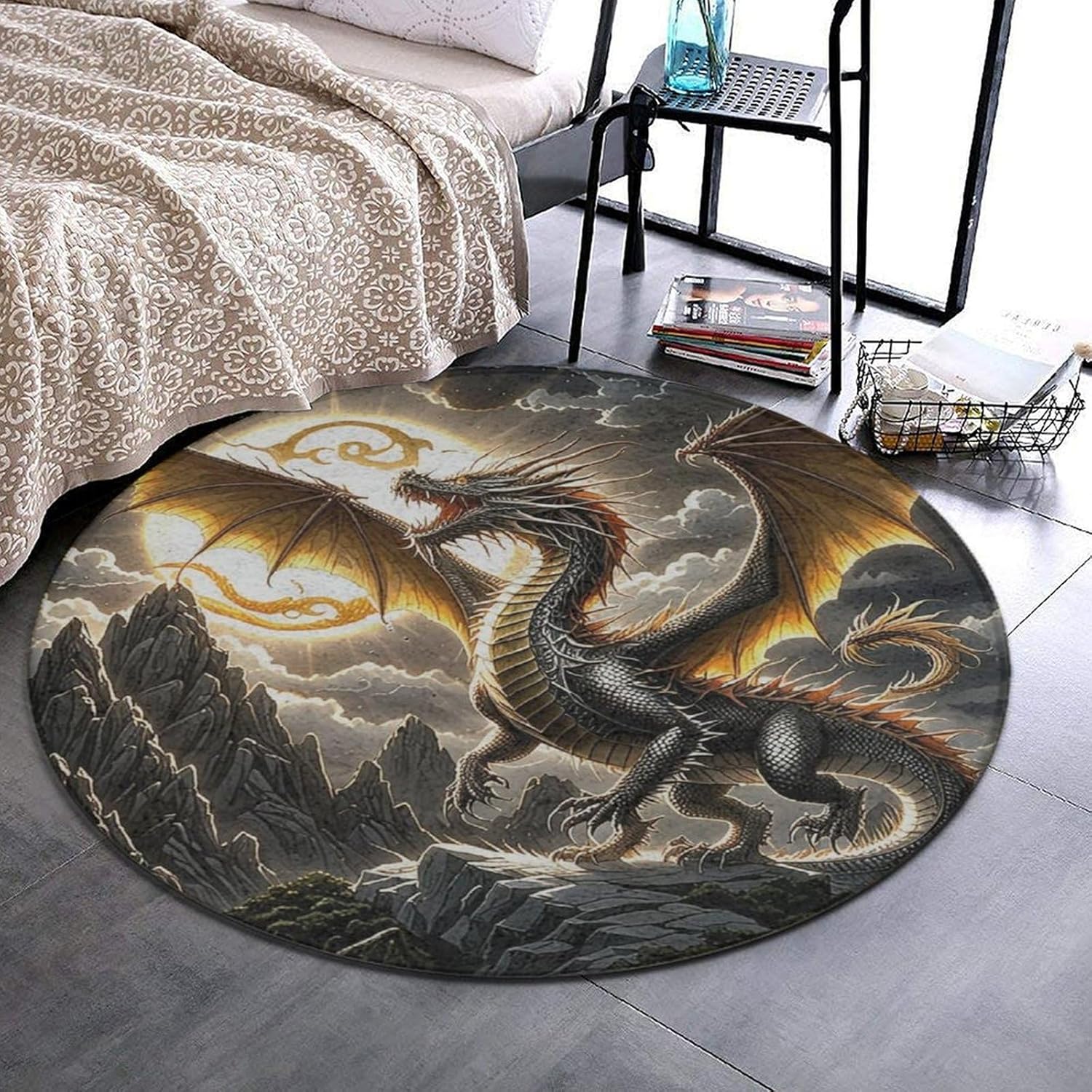 Majestic Dragon Round Rug Fant - đánh giá và giá Home Bathroom Scene