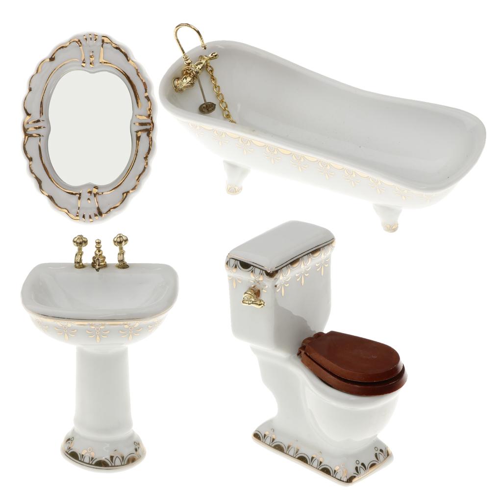 Ceramic Dollhouse Bathroom Set - đánh giá và giá Home Bathroom Scales