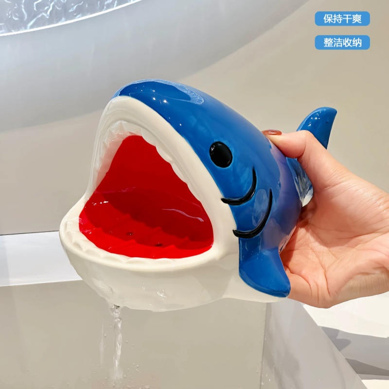 Cute Cartoon Big Mouth Shark S - đánh giá và giá Home Edit Bathroom Storage