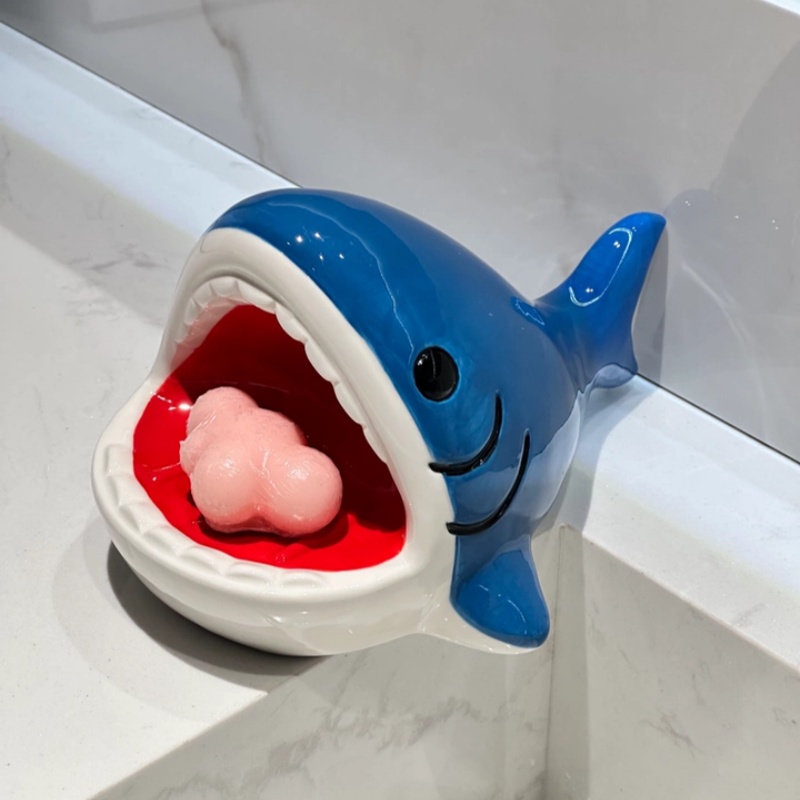 Cute Cartoon Big Mouth Shark S - đánh giá và giá Home Edit Bathroom Storage
