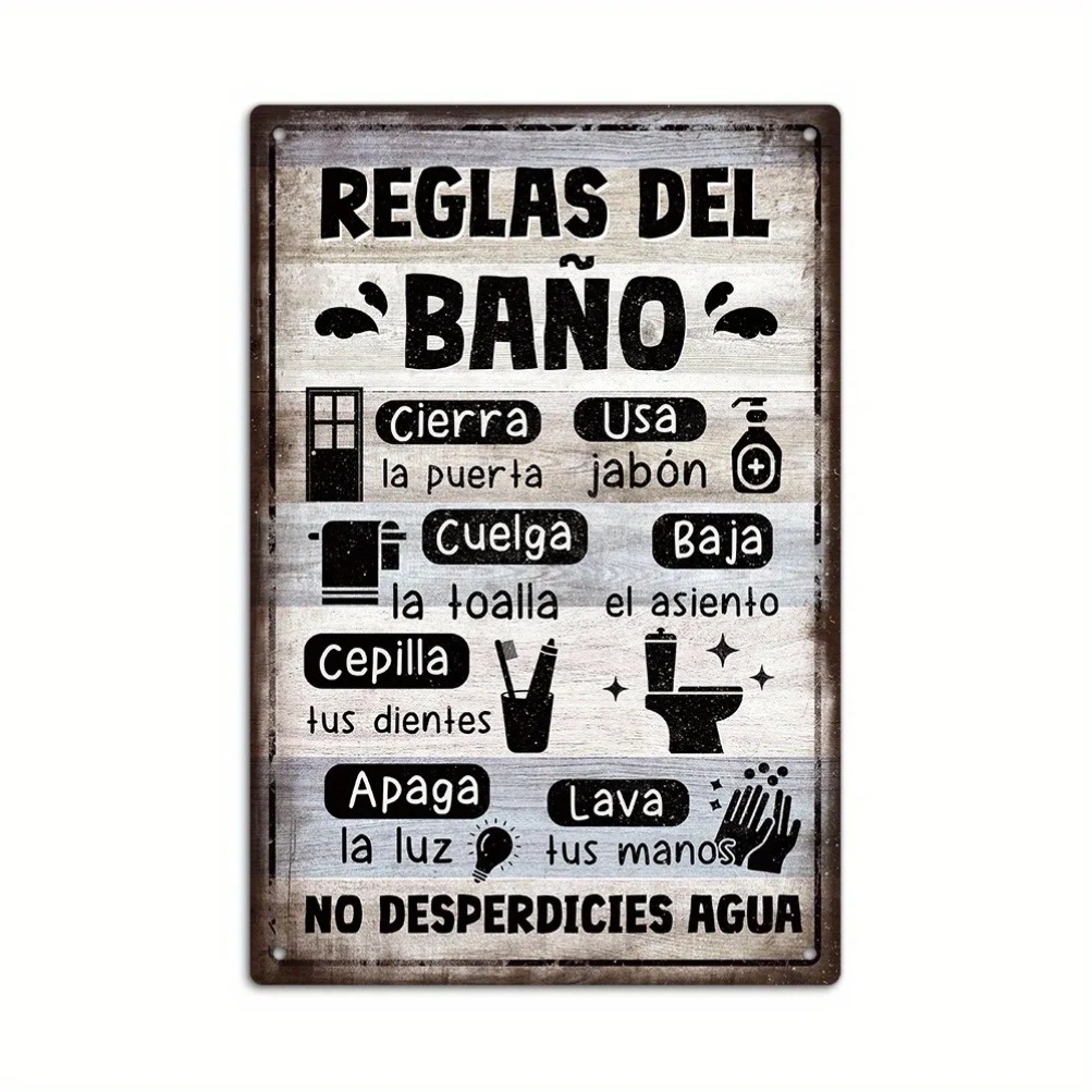 1pc Spanish Vintage Bathroom R - đánh giá và giá Home Bathroom Rules