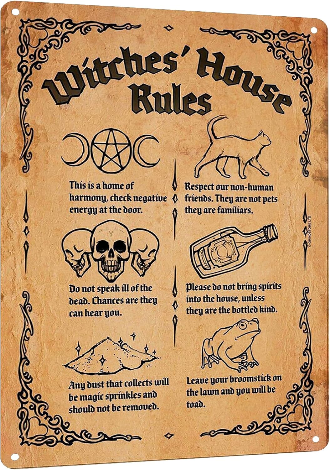Y1, Witch;s House Rules Metal  - đánh giá và giá Home Bathroom Rules