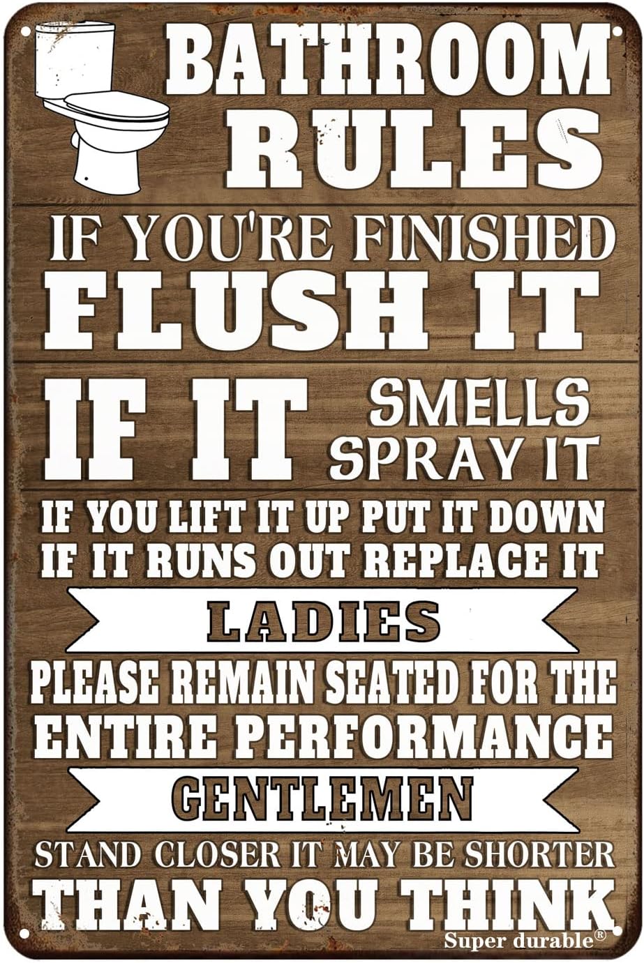 Funny Bathroom Rules Metal Tin - đánh giá và giá Home Bathroom Rules