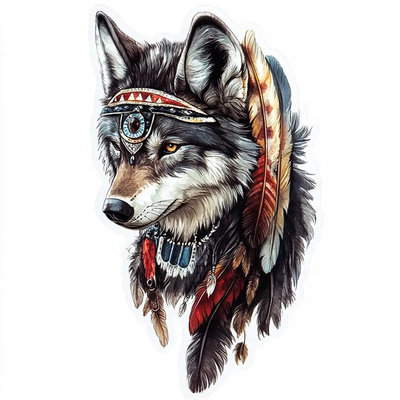 QT36# 1pc Cool Indian Wolf Sti - đánh giá và giá Home Bathroom Wall Tiles