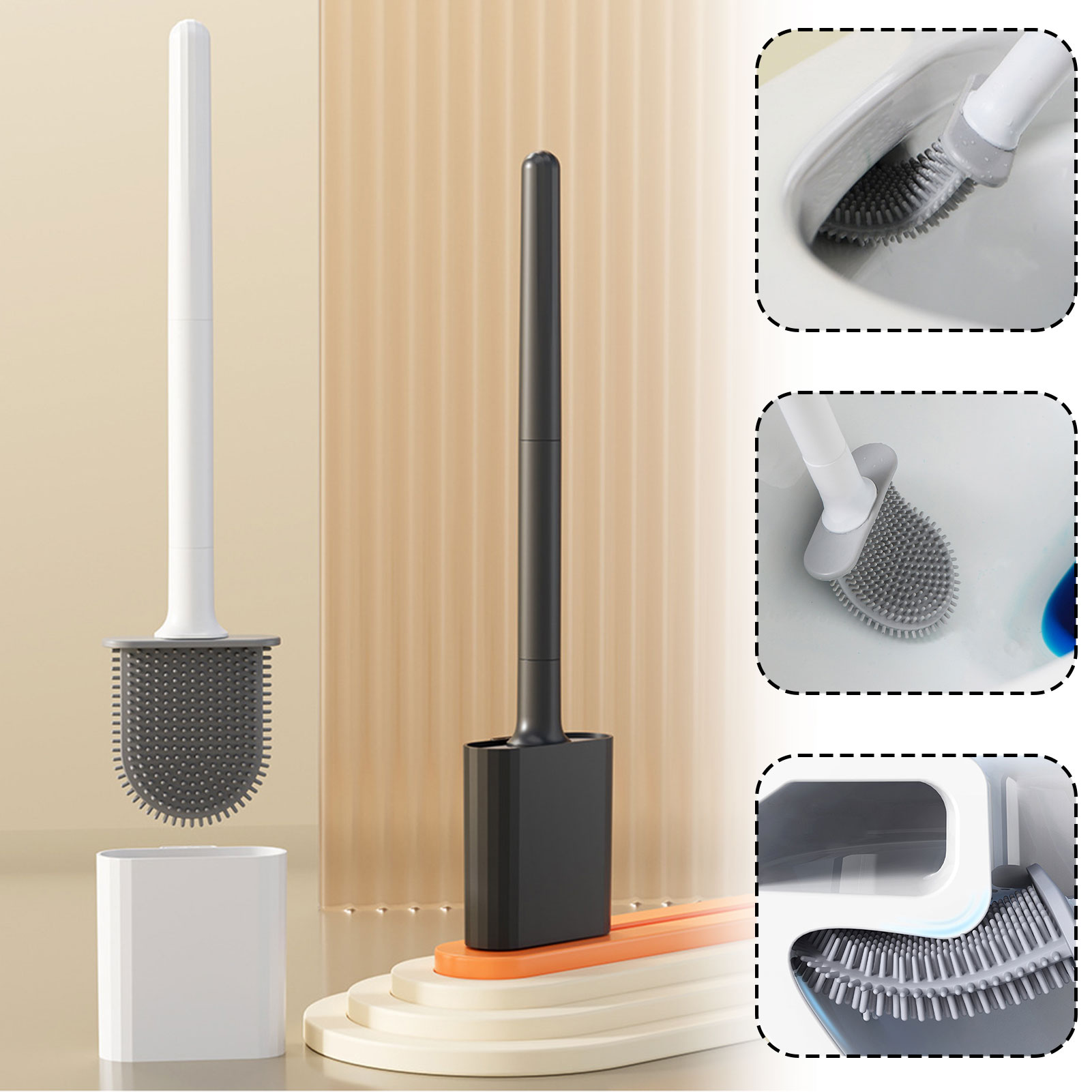 Silicone Toilet Brush With Hol - đánh giá và giá Home Bathroom Cleaning