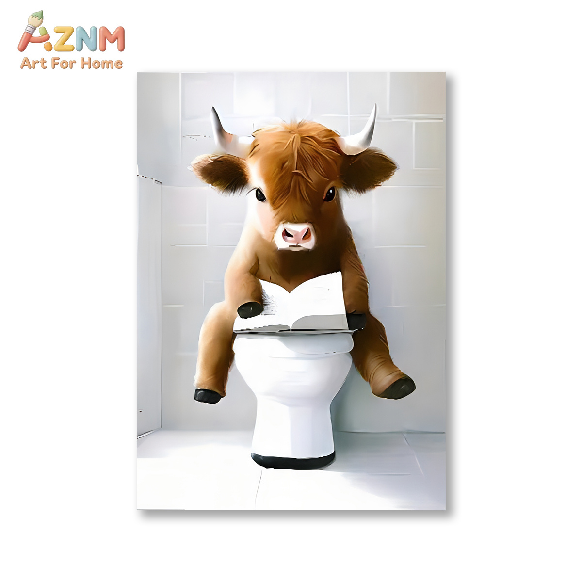 AZNM Funny Highland Cow Bathro - đánh giá và giá Home Bathroom Scene