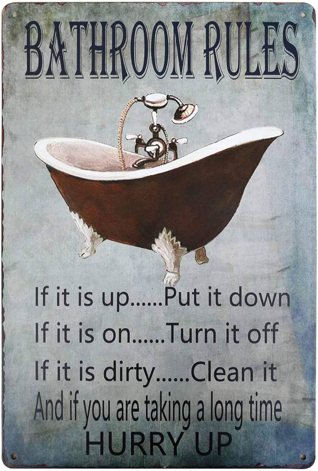PXIYOU Rustic Bathroom Rules T - đánh giá và giá Home Bathroom Rules