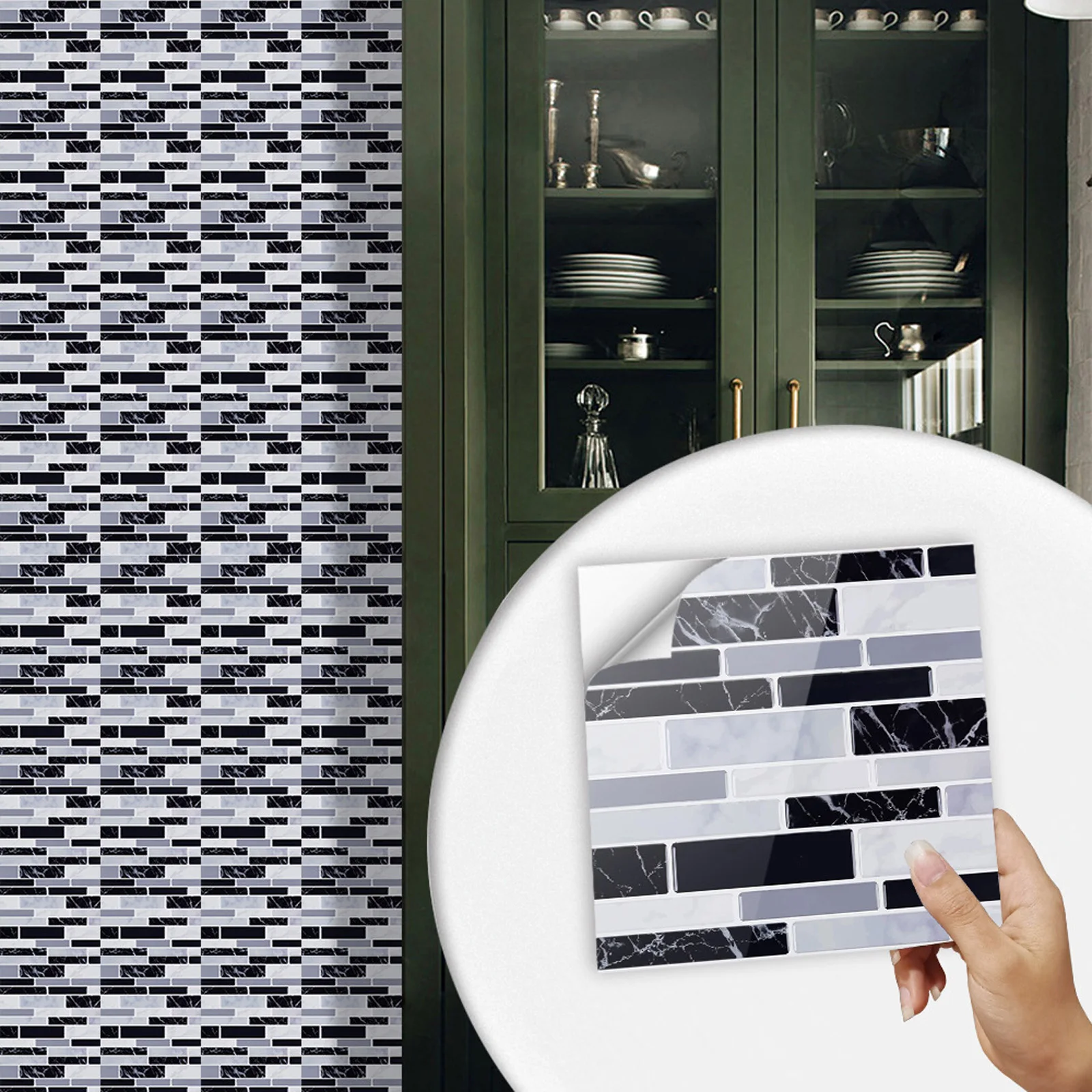 10x Self-Adhesive 3D-Mosaic Ti - đánh giá và giá Home Bathroom Wall Tiles