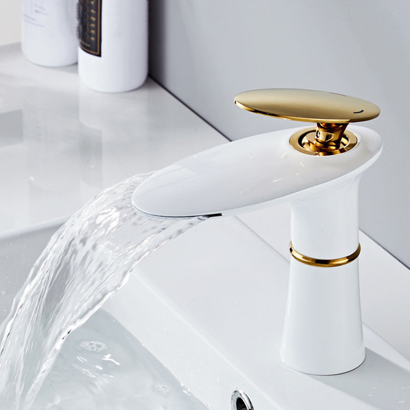 Waterfall Basin Faucet White G - đánh giá và giá Home Hardware Bathroom Faucets