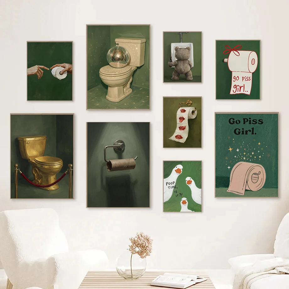 (No frame)1pcsHumorous Luxe Ba - đánh giá và giá Home Bathroom Pictures